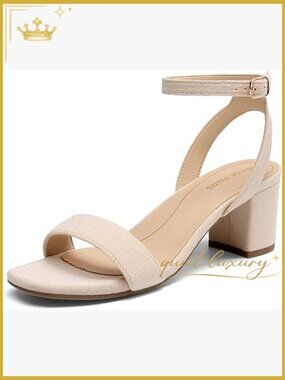 Open Toe Ankle Strap Low Block Chunky Heels Sandals Party Dress Pumps Shoes